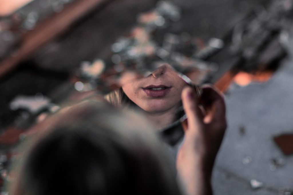 people, girl, face, lips, mirror, bokeh, mirror, mirror, mirror, mirror, mirror